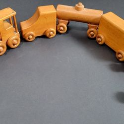 Vintage Handmade Wooden Toy Train Set