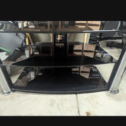 Black Glass TV Stand 