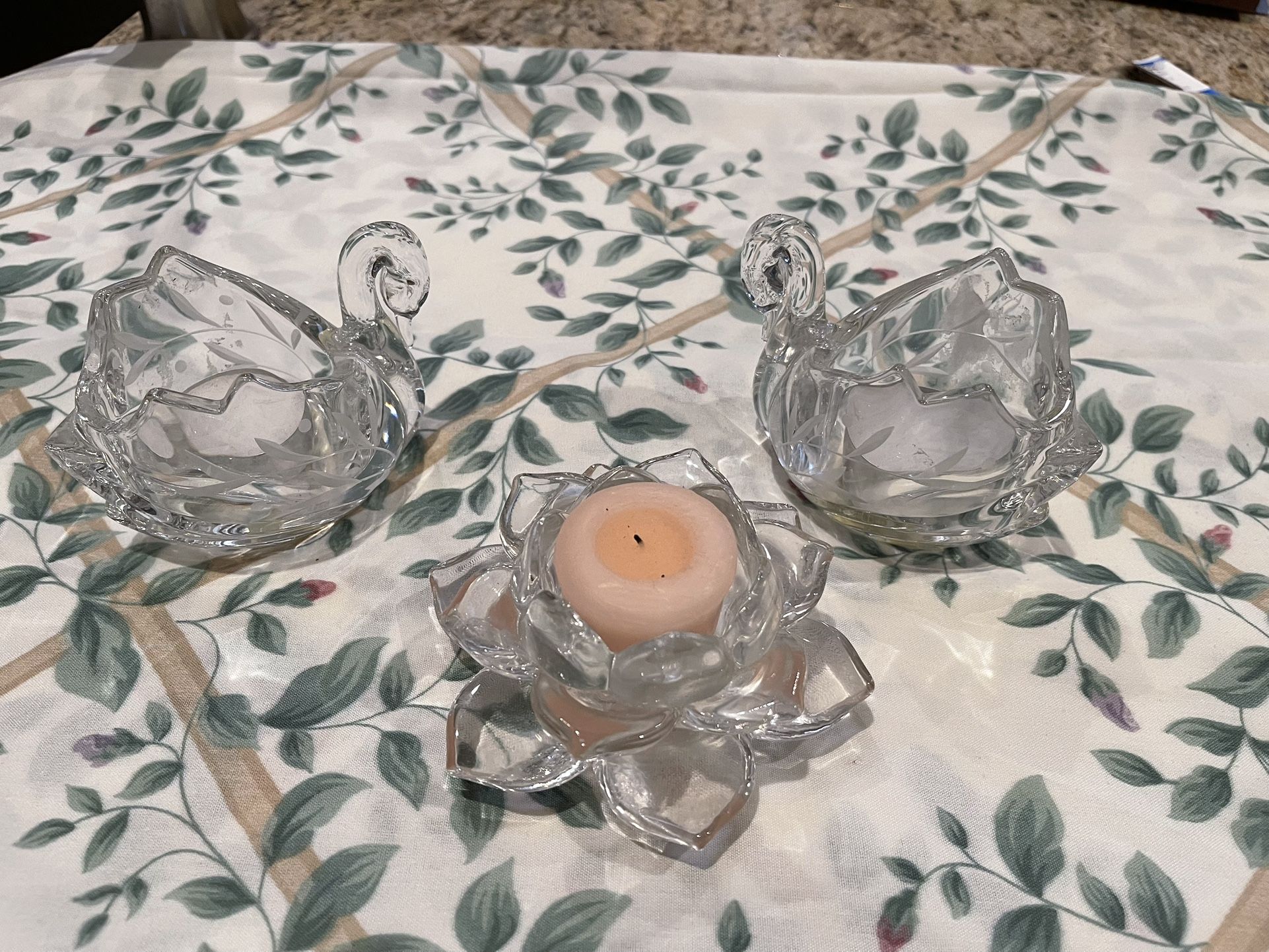 Crystal Lenox Tea Lights Holders