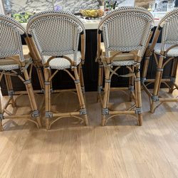 Serena & Lily Riviera Counter Stools – Set of 4 – Like New