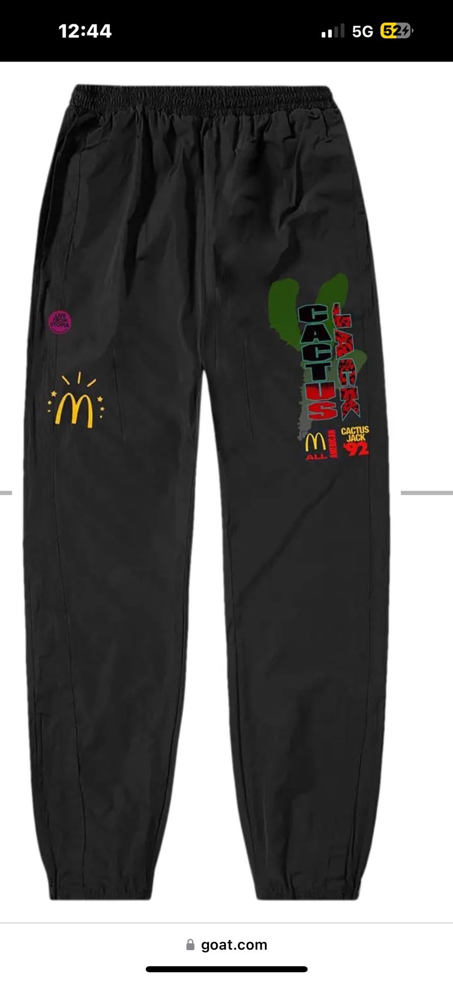 Cactus Jack by Travis Scott x McDonald's All American '92 Nylon Pants 'Black'