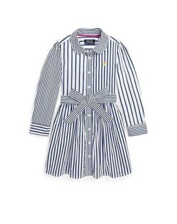 Ralph Lauren Striped Cotton Poplin Shirt Dress – Girls Size 3T