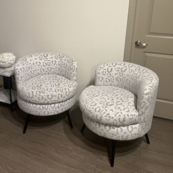 Leopard Print Cushioned Chairs - Set of 2 