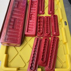 Snap on 10 Piece Red Socket Trays 