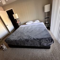 King Size Firm Mattress With Platform Bed Frame With Storage NEEDS TO BE DISASSEMBLED