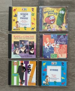 Lot of 6 Children's Music CDs - Cedarmont Kids, VeggieTales, Raffi