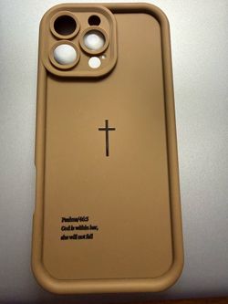 Tan Silicone iPhone Case with Cross