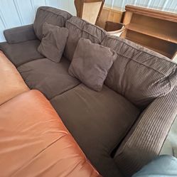 Brown Corduroy Couch