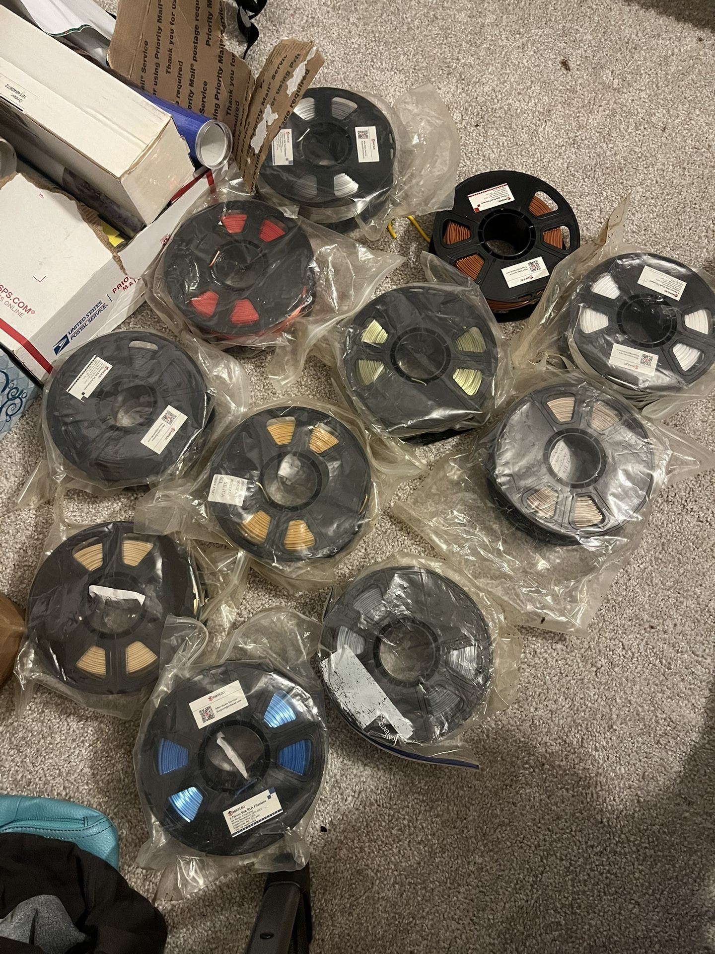 11 PACKAGES 3D Printer Filament ASSORTED