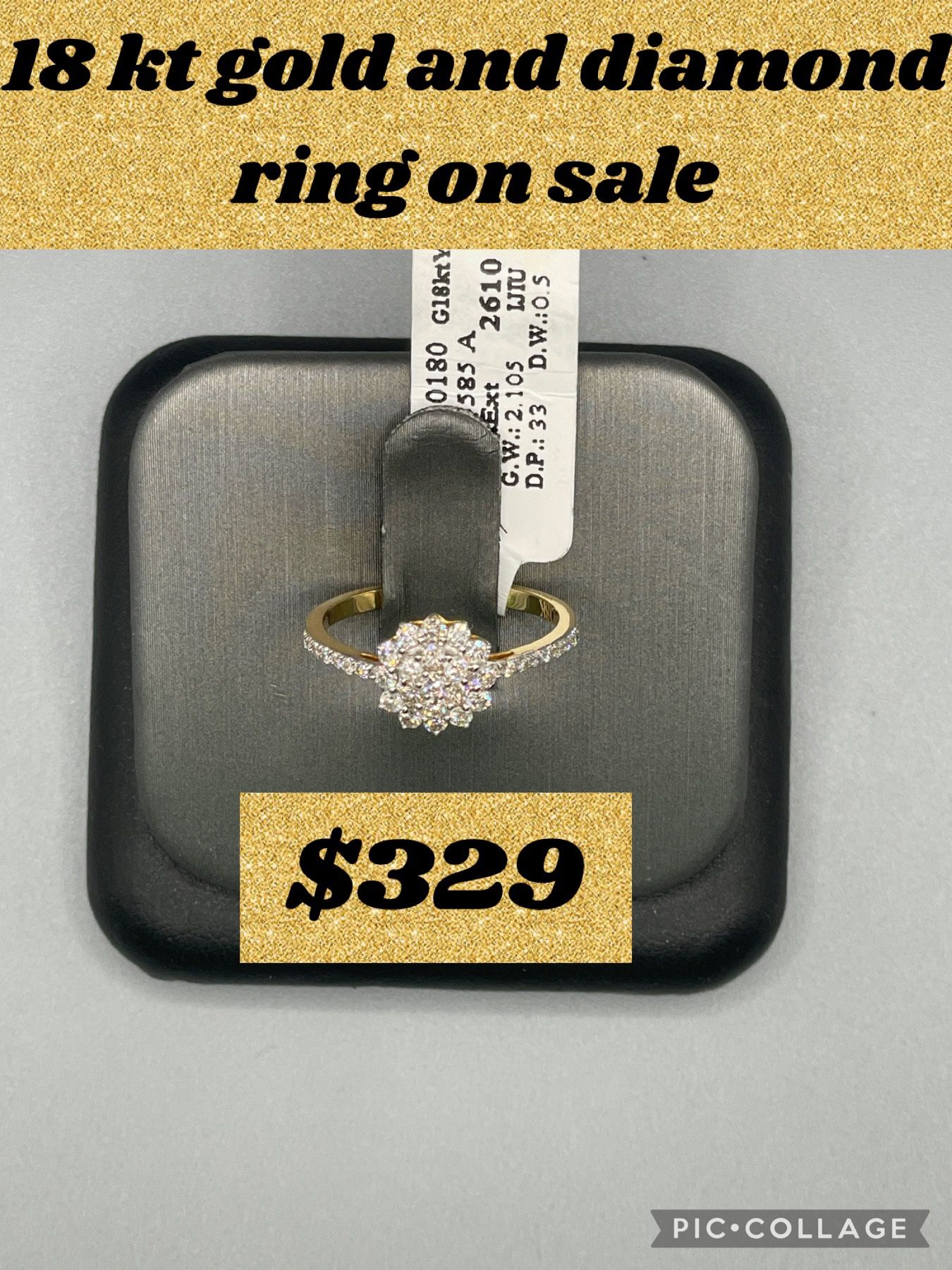 18 Kt Gold And Diamond Ring On Sale