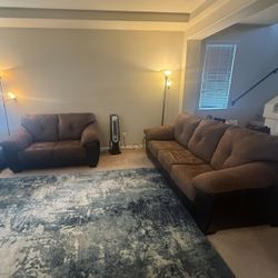 2-Piece Leather Sofa Set – Chocolate Brown – $400 (Originally $2,000)