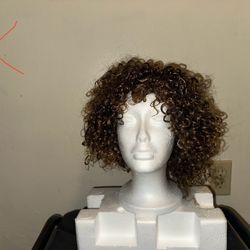 Realistic Wig – Medium Brown – Short Curly 