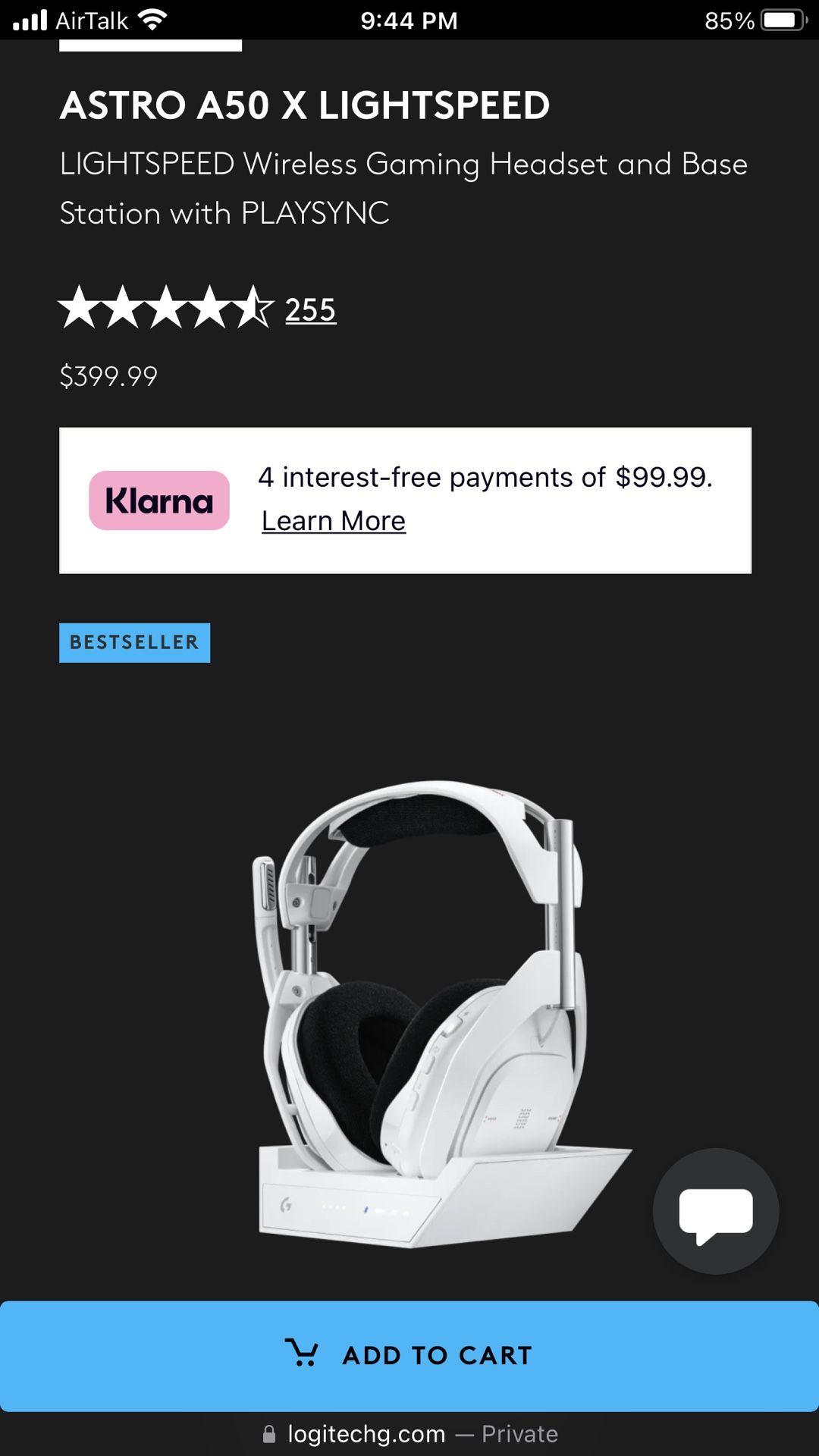 Astro A50X Gaming Headset For Xb, Ps,and Pc .