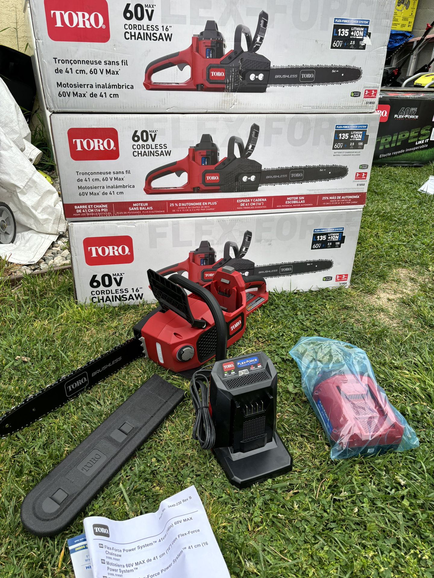 Toro Flex-Force 60-Volt Max 16-Inch Lithium-Ion Electric Chainsaw with 3-Phase Brushless RunSmart Motor, 2.0 Ah Battery, and Charger, Red