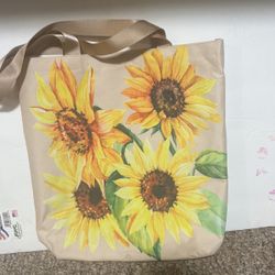 Canvas Sunflower Tote Bag