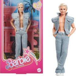 “Barbie the Movie” Collectible Ken Doll Wearing All-Denim Matching Set with Original Ken Signature Underwear doll