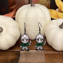 Halloween Horror Earrings - Jason Voorhees - Friday The 13th