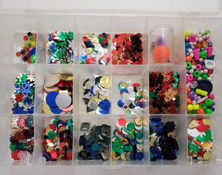Craft Sale! - Sequins in Organized Storage Box 
