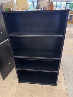 Black Bookcase with Adjustable Shelves