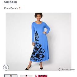 Blue long sleeve dress by Attitudes by Renee 2x