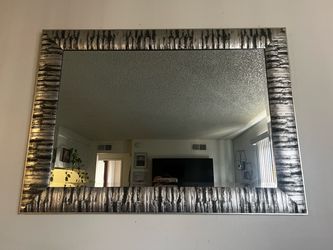 Large Wall Mirror with Decorative Frame