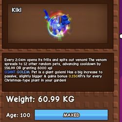 GROW A GARDEN RAINBOW HATCHED DILOPHOSAURUS