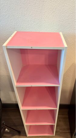 Pink & White 4-Cube Storage Shelf / Bookcase