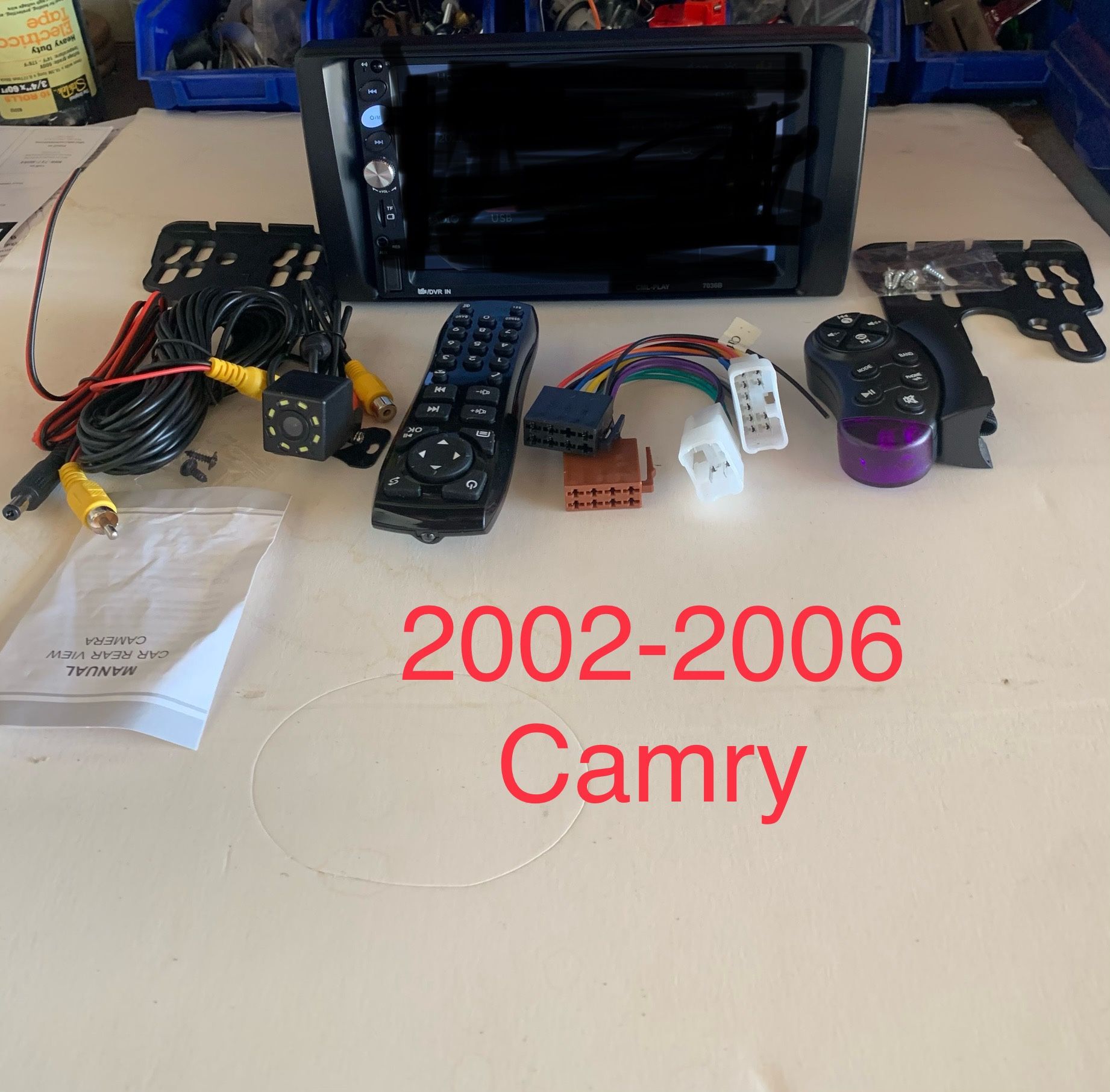 Radio 7β touch screen fit for Camry 02-06+camera 12led+wheel control+frame+harness adapter+brand new in the box all π₯$59π₯ only