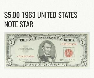 Red seal 5 dollar bill