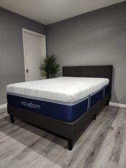 Full bed frame and mattress