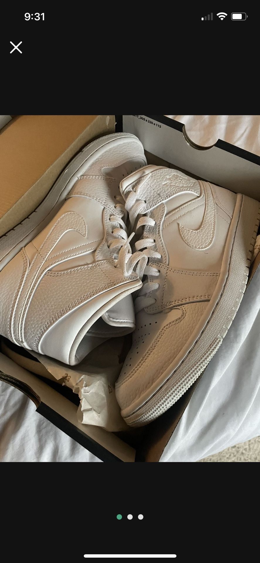 All White 1s Size 9