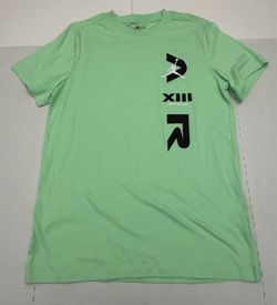NWOT Defect Last Photo Tag Hole Air Jordan 13  T Shirt  Short Sleeve  Printed  Mint Green  Men  Size Small
