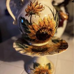 Sunflower Vase, And Cake Stand