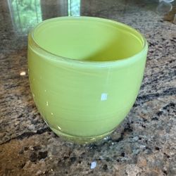 Glassybaby Vintage Lime Green Pre-Trisk Handmade Glass Votive Candle Holder