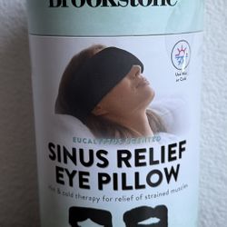 Brookstone Sinus Relief Eye Pillow New Eucalyptus Scented Hot & Cold Therapy