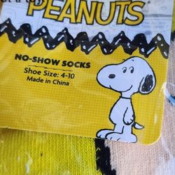 Peanuts No Show Sock 4-10 6 Packs