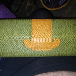 Faux Alligator Skin Clutch