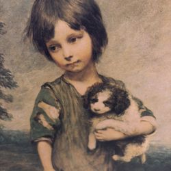 Picture Of Boy With Dog 3 Feet Tall And Bread Boards