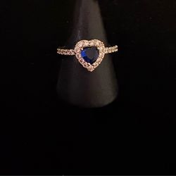 Blue heart diamond ring 💙