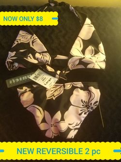 PRICE DROPPED!! NEW BIKINI-REVERSIBLE!-2 BLACK & PINK "REVERSIBLE" SWIM SUIT -2 PIECES- Quality 4 LOW PRICE!!