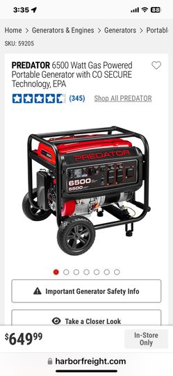 Generator: 6500 Watt Predator