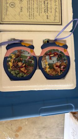 Bradford Exchange Disney Winnie the Pooh Honeypot Adventures Ornaments COA Set 3