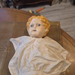 Antique 25" Porcelain head german Bisque Doll