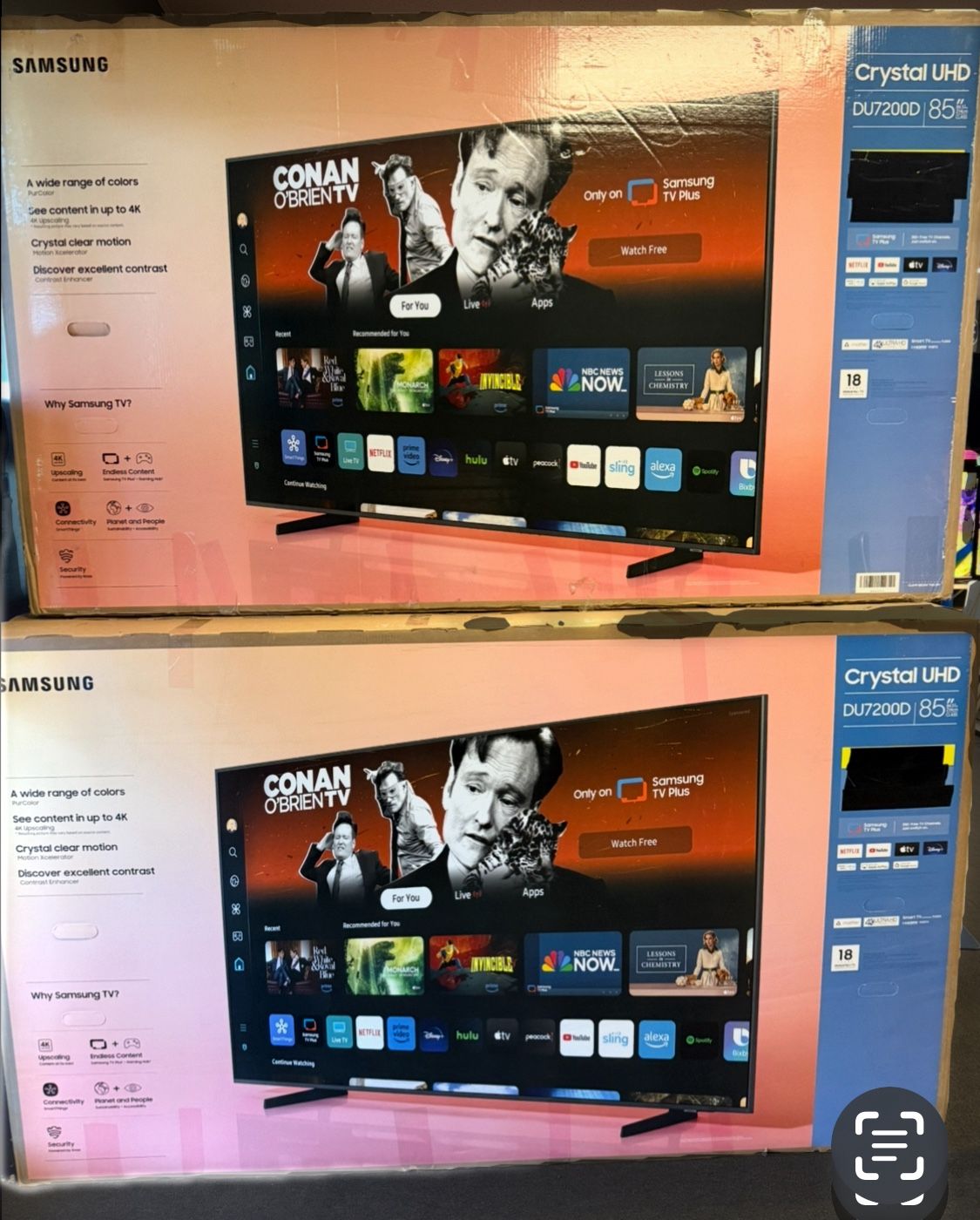 85 TV Samsung smart 4K HDTV $55 down on financing free delivery six months warranty