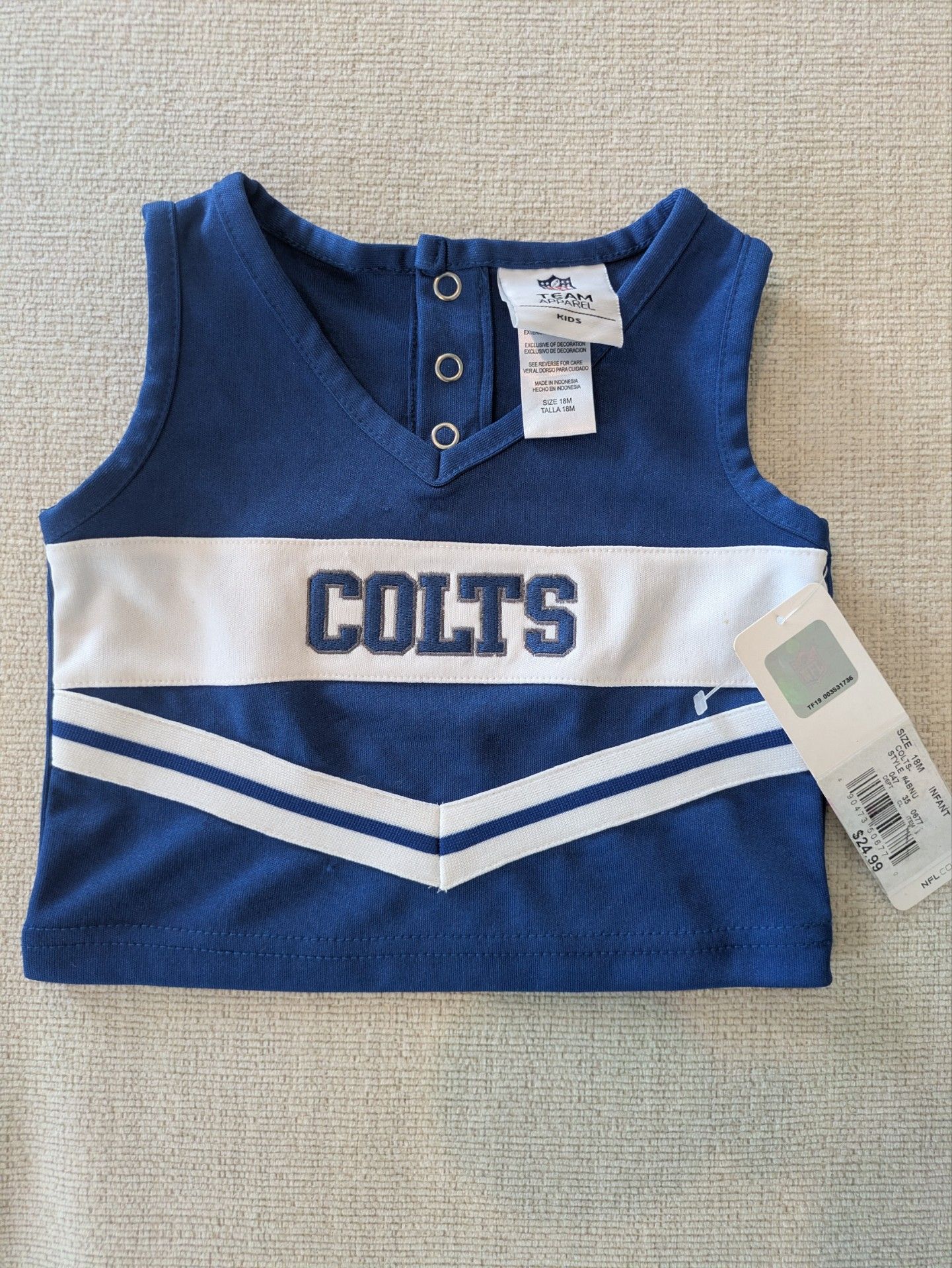 NFL Indianapolis Colts infant girls' cheer Top 18M