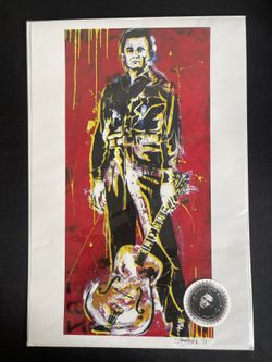🔥JUST REDUCED🔥Johnny Cash🔥Print Signed By The Artist-PERFECT CHRISTMAS GIFT