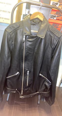 Men's All Saints "Kaho" Biker Leather Jacket Size Large 🔥🔥 Deadstock..Retails $500