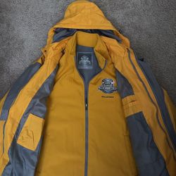 Super Bowl XLVIII / Football / NY NJ Jacket with attachable and detachable track jacket 2 piece set. Yellow Winter