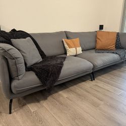 🔥MUST TO GO / 110” Modern Fabric Sofa, Gray