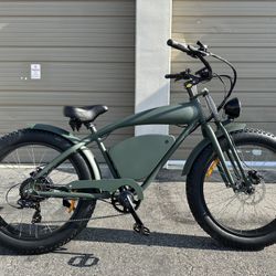 XTION Bafang 500 Watts 26” X 4 Cruiser Style Electric Bike In Army Green 